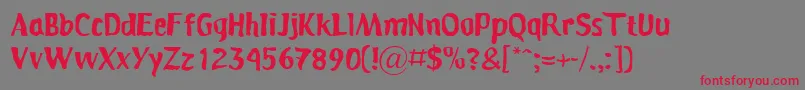 Persona Font – Red Fonts on Gray Background