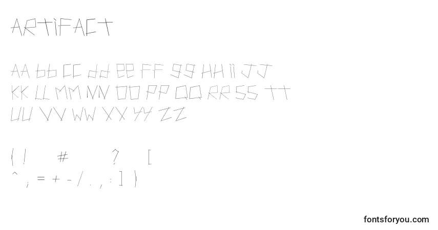 Czcionka Artifact – alfabet, cyfry, specjalne znaki