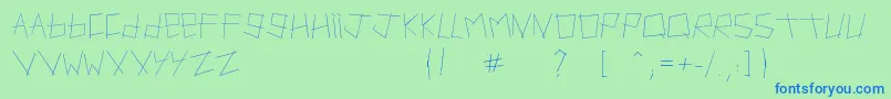 Artifact Font – Blue Fonts on Green Background