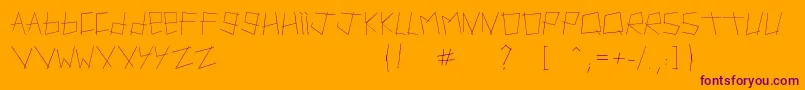 Artifact-Schriftart – Violette Schriften auf orangefarbenem Hintergrund
