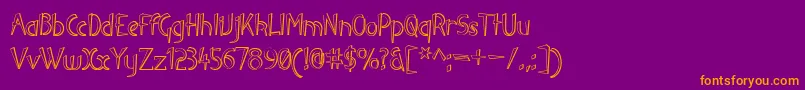 LuteousIndustrious Font – Orange Fonts on Purple Background