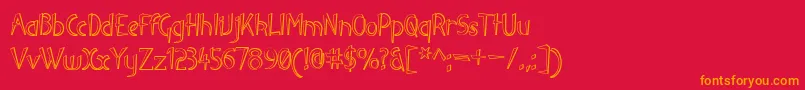 LuteousIndustrious Font – Orange Fonts on Red Background