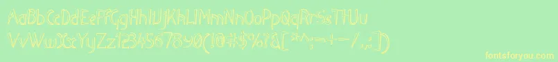 LuteousIndustrious Font – Yellow Fonts on Green Background