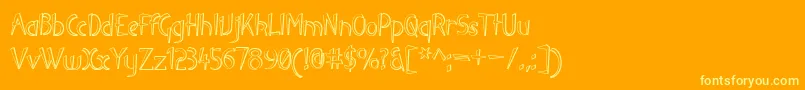 LuteousIndustrious-Schriftart – Gelbe Schriften auf orangefarbenem Hintergrund