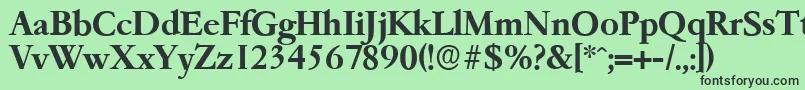 フォントGarfeldserialBold – 緑の背景に黒い文字