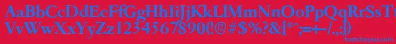 GarfeldserialBold Font – Blue Fonts on Red Background