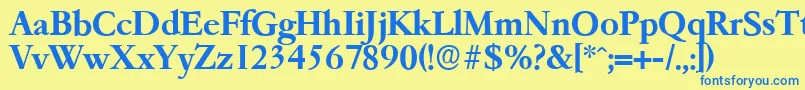 GarfeldserialBold Font – Blue Fonts on Yellow Background