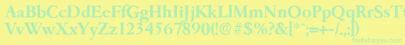 GarfeldserialBold Font – Green Fonts on Yellow Background