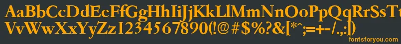 GarfeldserialBold Font – Orange Fonts on Black Background