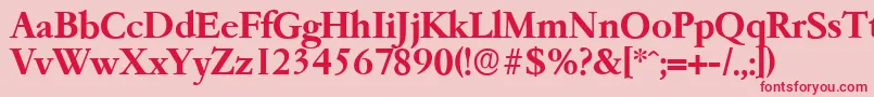 GarfeldserialBold Font – Red Fonts on Pink Background