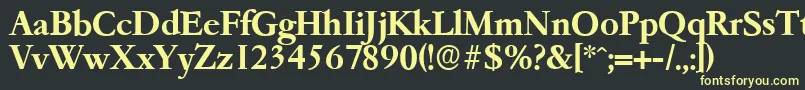 GarfeldserialBold-Schriftart – Gelbe Schriften auf schwarzem Hintergrund