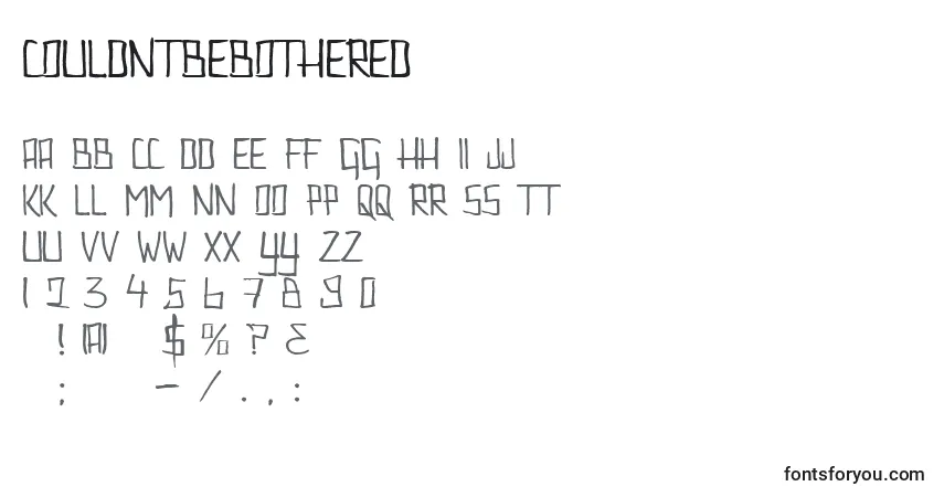 Шрифт Couldntbebothered – алфавит, цифры, специальные символы