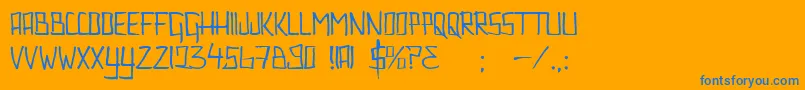 Couldntbebothered Font – Blue Fonts on Orange Background