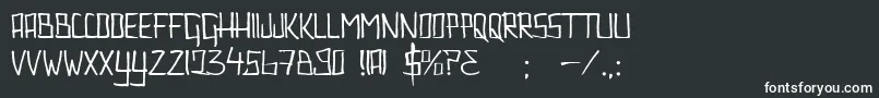フォントCouldntbebothered – 黒い背景に白い文字