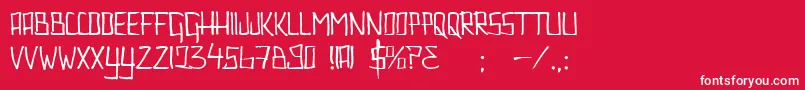 Couldntbebothered Font – White Fonts on Red Background