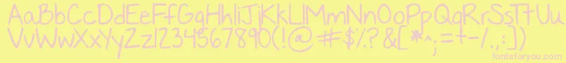 Nothingyoucouldsay Font – Pink Fonts on Yellow Background