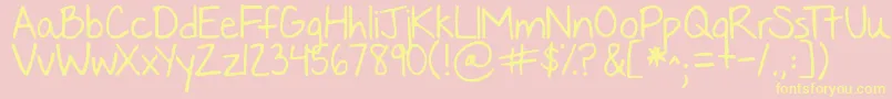 Nothingyoucouldsay Font – Yellow Fonts on Pink Background