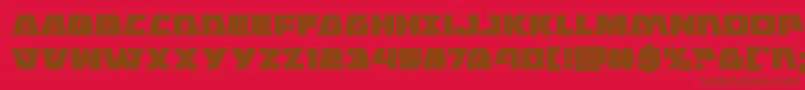 Eaglestrike-Schriftart – Braune Schriften auf rotem Hintergrund