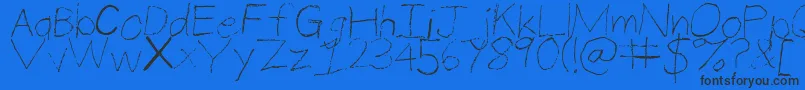 Fonte ThinPencilHandwriting – fontes pretas em um fundo azul