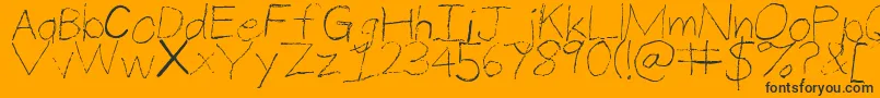 ThinPencilHandwriting Font – Black Fonts on Orange Background