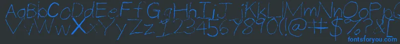 ThinPencilHandwriting Font – Blue Fonts on Black Background