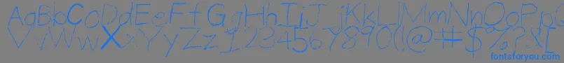 ThinPencilHandwriting Font – Blue Fonts on Gray Background