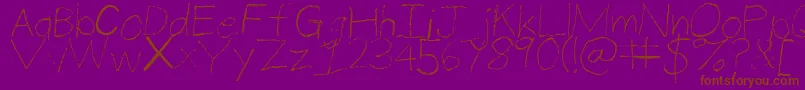 ThinPencilHandwriting Font – Brown Fonts on Purple Background