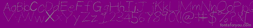 ThinPencilHandwriting Font – Gray Fonts on Purple Background