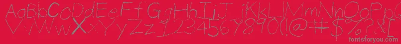 ThinPencilHandwriting Font – Gray Fonts on Red Background