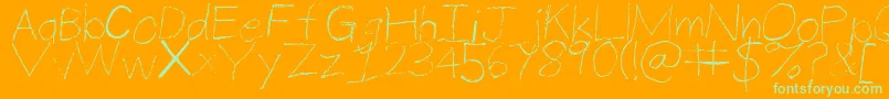fuente ThinPencilHandwriting – Fuentes Verdes Sobre Fondo Naranja