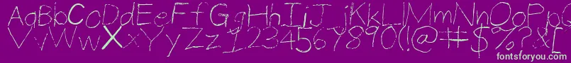 ThinPencilHandwriting Font – Green Fonts on Purple Background