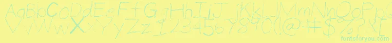 ThinPencilHandwriting Font – Green Fonts on Yellow Background