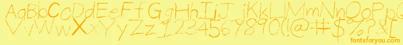 ThinPencilHandwriting Font – Orange Fonts on Yellow Background