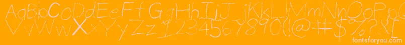 ThinPencilHandwriting Font – Pink Fonts on Orange Background