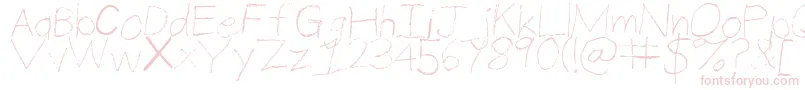 Czcionka ThinPencilHandwriting – różowe czcionki na białym tle