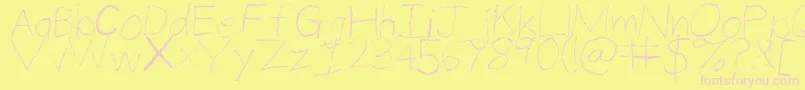ThinPencilHandwriting Font – Pink Fonts on Yellow Background