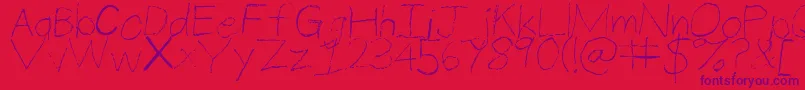 ThinPencilHandwriting Font – Purple Fonts on Red Background