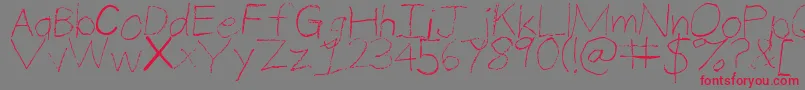 ThinPencilHandwriting-Schriftart – Rote Schriften auf grauem Hintergrund