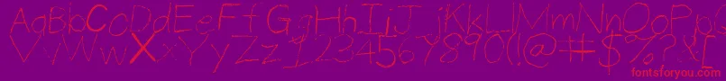 ThinPencilHandwriting Font – Red Fonts on Purple Background