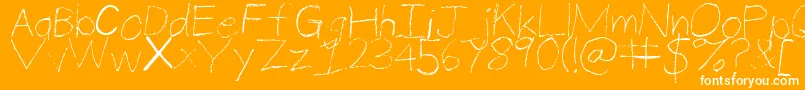 ThinPencilHandwriting Font – White Fonts on Orange Background