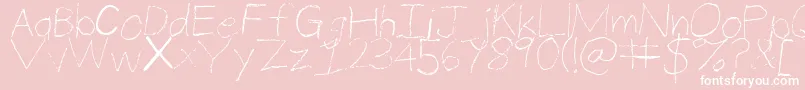ThinPencilHandwriting Font – White Fonts on Pink Background