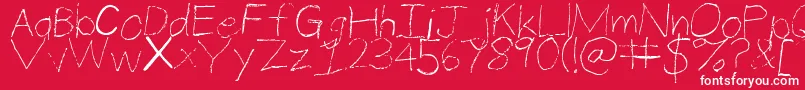 ThinPencilHandwriting Font – White Fonts on Red Background