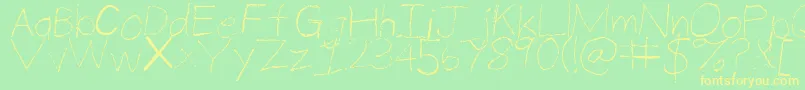 ThinPencilHandwriting Font – Yellow Fonts on Green Background