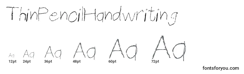 Размеры шрифта ThinPencilHandwriting
