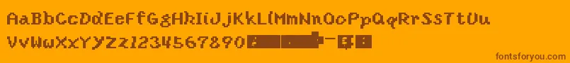 Smw2YoshisIsland Font – Brown Fonts on Orange Background