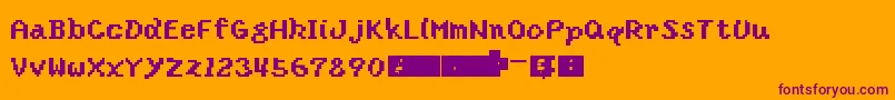 Smw2YoshisIsland Font – Purple Fonts on Orange Background