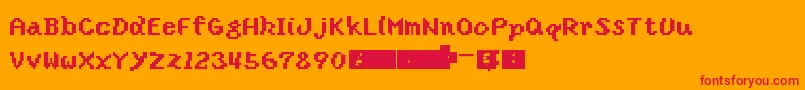 Smw2YoshisIsland Font – Red Fonts on Orange Background