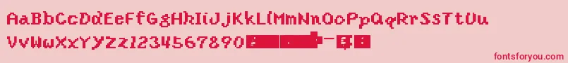 Smw2YoshisIsland Font – Red Fonts on Pink Background