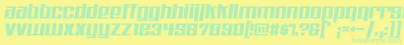Kitchenpolice Font – Green Fonts on Yellow Background