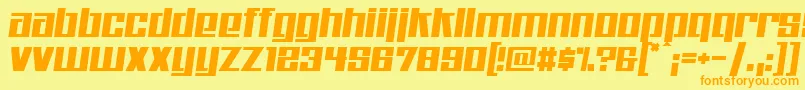 Kitchenpolice Font – Orange Fonts on Yellow Background